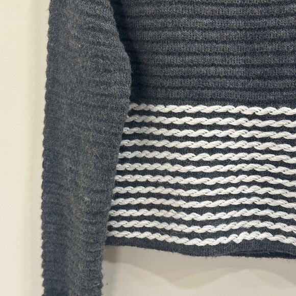 Mary Firenze Anthropologie Gray White Stripe Wool Mohair Blend Wrap Cardigan S - Picture 7 of 9